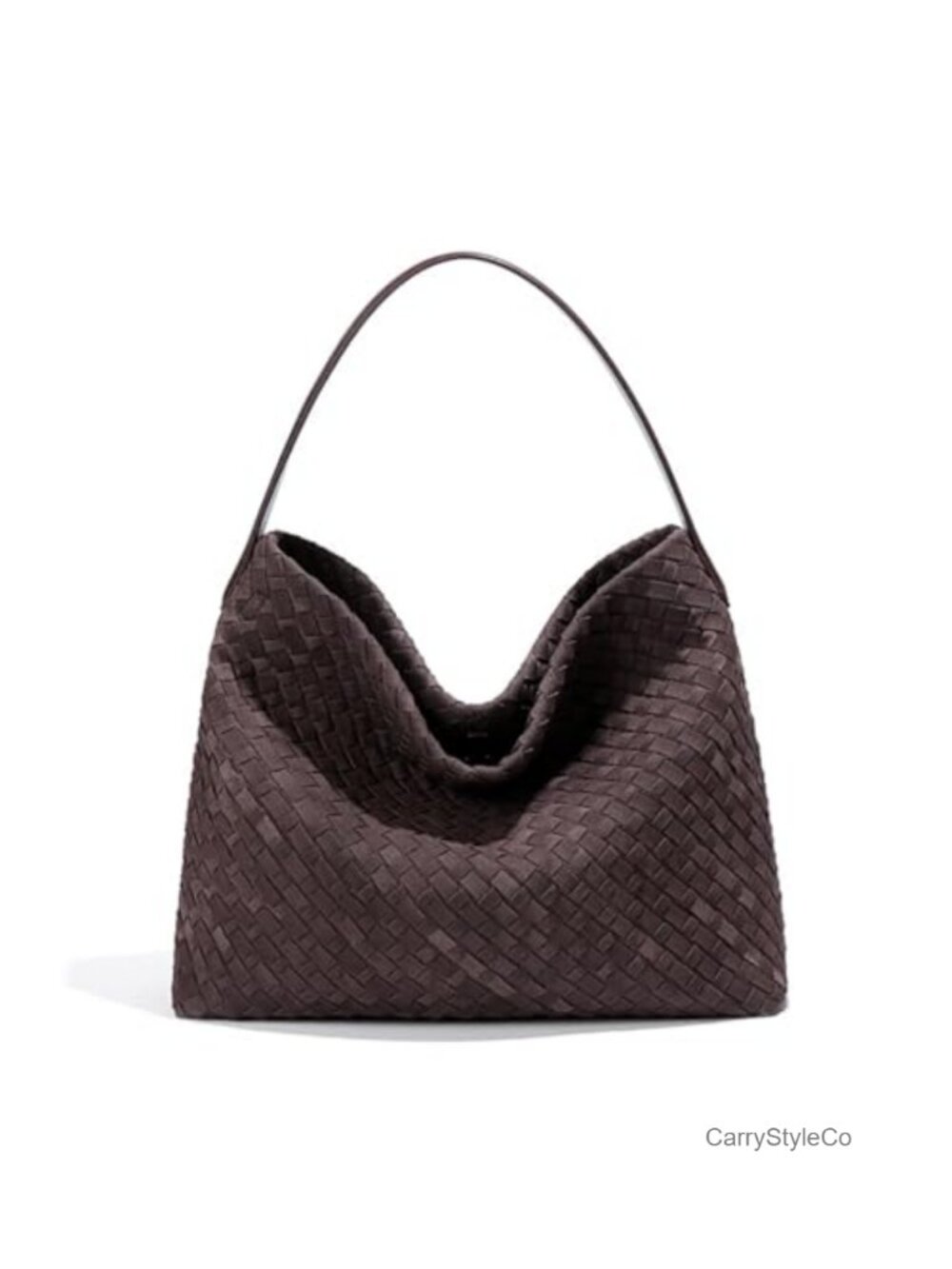 Women's Braided Faux Suede Tote Bag Crescent Shoulder Hobo Purse